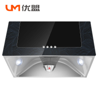 优盟(UM)中式抽油烟机家用大吸力壁挂式浅腔厨房抽吸油烟机-UG101F(蓝纹款)