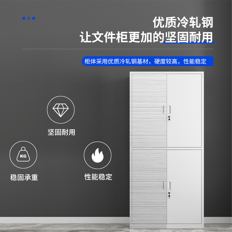 科野文件柜办公柜钢制铁皮柜资料柜档案柜储物柜通体玻璃文件柜