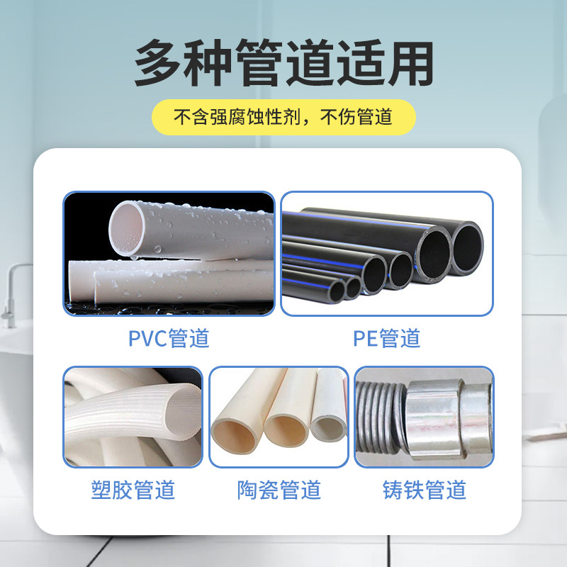 管道疏通剂强力溶解通厕所马桶厨房下水道粉油污地漏堵塞除臭神器高清大图