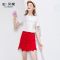 拉夏贝尔拉贝缇红色牛仔半身裙女装夏季新款高腰a字裙春秋流