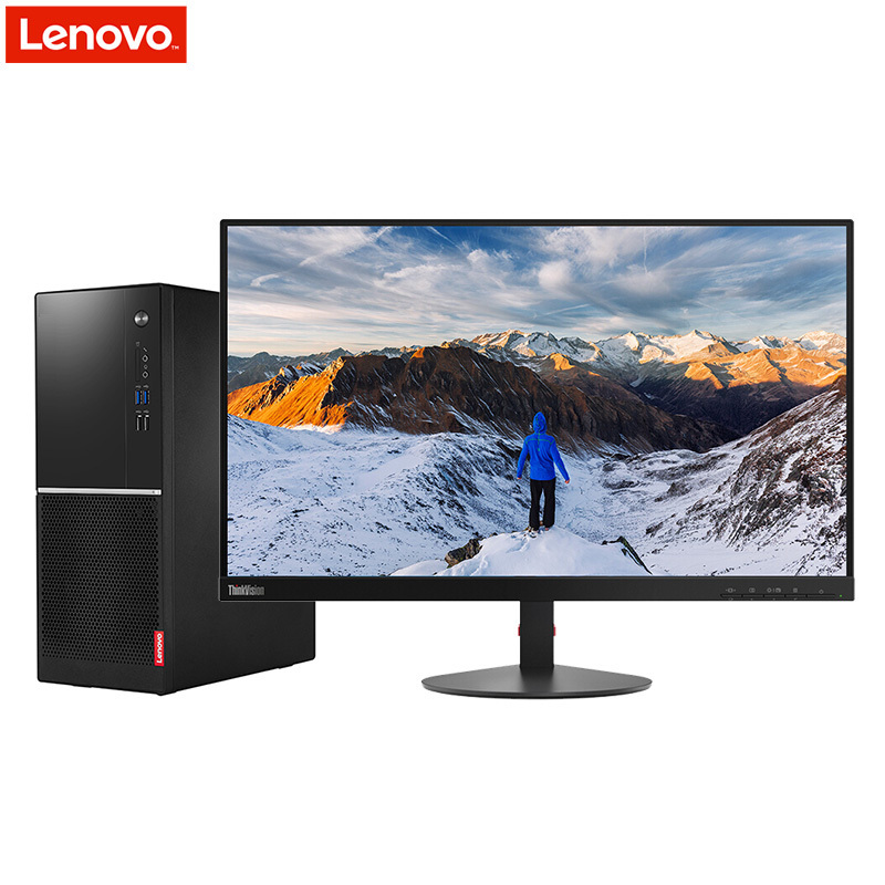 联想(Lenovo)扬天M6400r 商用台式电脑 23.8英寸屏(I5-7400 4GB 1TB DVD W10H)