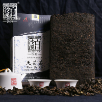 湖南安化黑茶金花茯砖 白沙溪BAI SHA XI天茯茶1000g手筑茯砖茶叶礼盒装