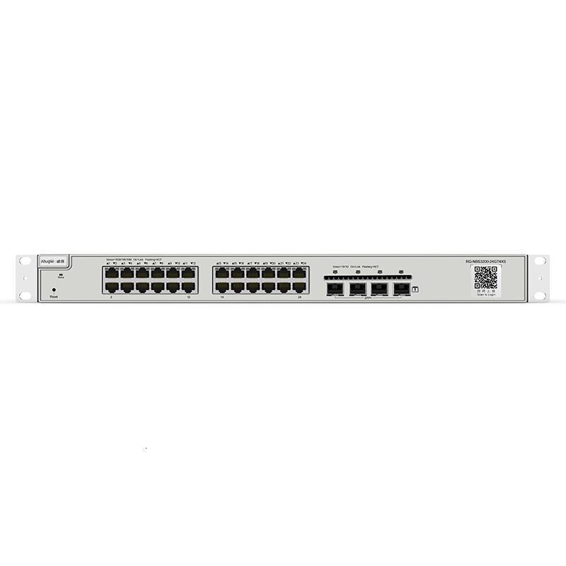 锐捷(Ruijie)二层网管交换机24口千兆RG-NBS3200-24GT4XS 灰色