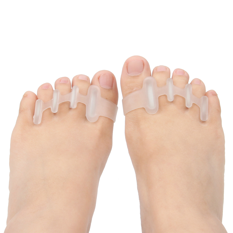 medifoot脚趾重叠分趾器拇指外翻矫正器硅胶脚趾分离器纠正脚套透明白