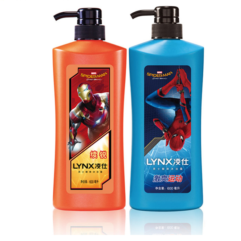 凌仕(Lynx)男士醒体沐浴露激爽运动600ml+续锐600ml(漫威版)[联合利华]