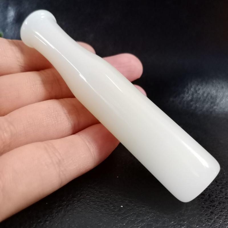 新疆和田天然玉石烟嘴白玉烟嘴旱烟嘴男士烟具男款文玩旱烟