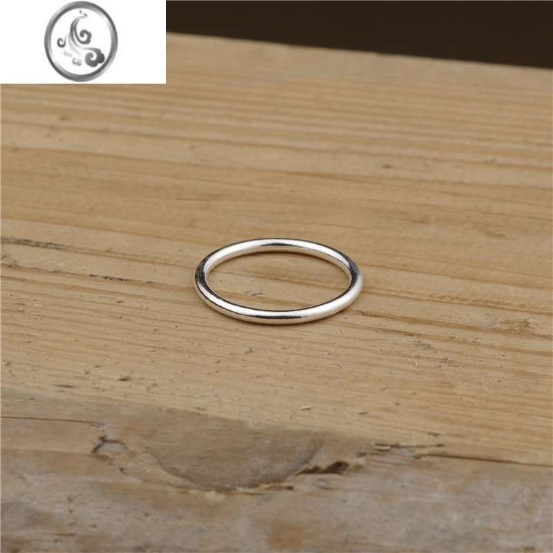 jimis990素戒银银戒指手工素圈小对戒光圈光板简单极简夕阳下的萤火虫