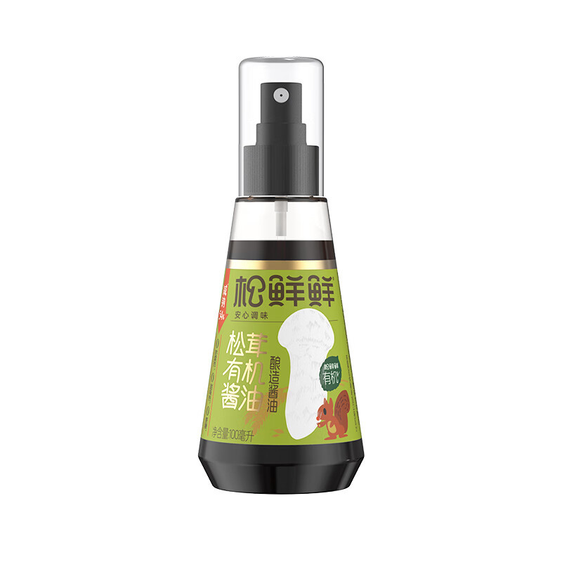 松鲜鲜松茸有机酱油100mL*2瓶【减钠54% 0添加】宝贝佐餐拌饭调味