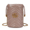 GUCCI 古驰 Gucci女包 女士GG Marmont牛皮迷你水桶包灰粉色 575163 DTDRT 5729