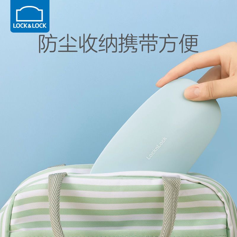 天空蓝[带收纳盒] 乐扣乐扣宝宝学吃饭训练勺子婴儿弯头勺辅食勺可弯曲儿童叉勺套装