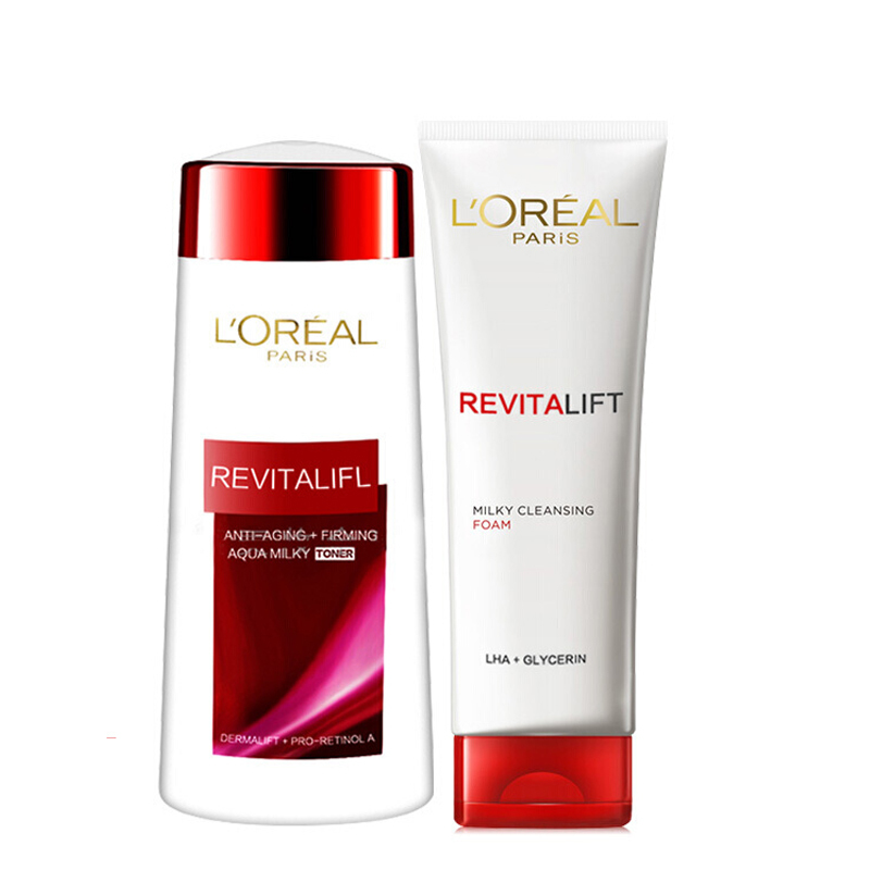 欧莱雅(L’OREAL) /女士面部护肤套装礼盒保湿补水 复颜抗皱紧致嫩肤五件套洗面奶+爽肤水+日霜+晚霜+眼霜
