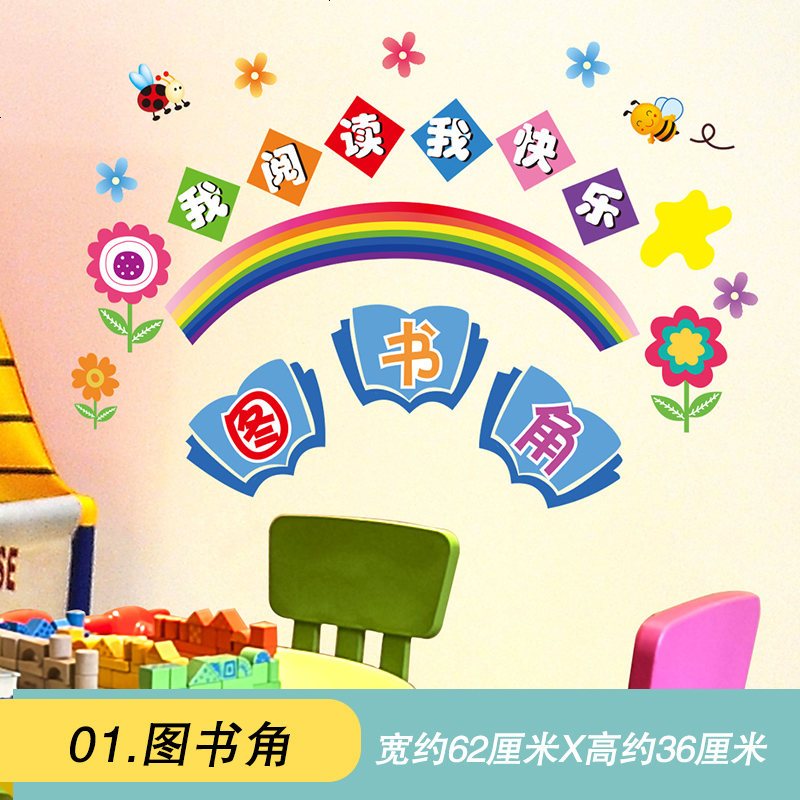 墙贴画儿童幼儿园小学开学墙面装饰教室卡通可爱讲卫生角提示贴纸