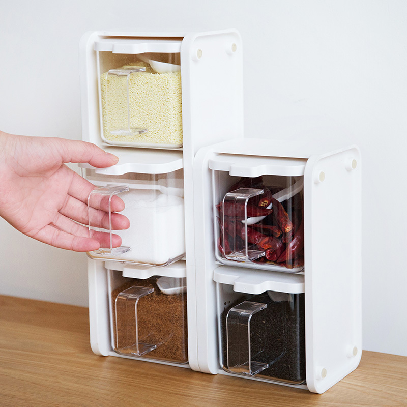 调料盒一体多格厨房壁挂家用调味料瓶收纳盒盐罐组合套装调料罐子