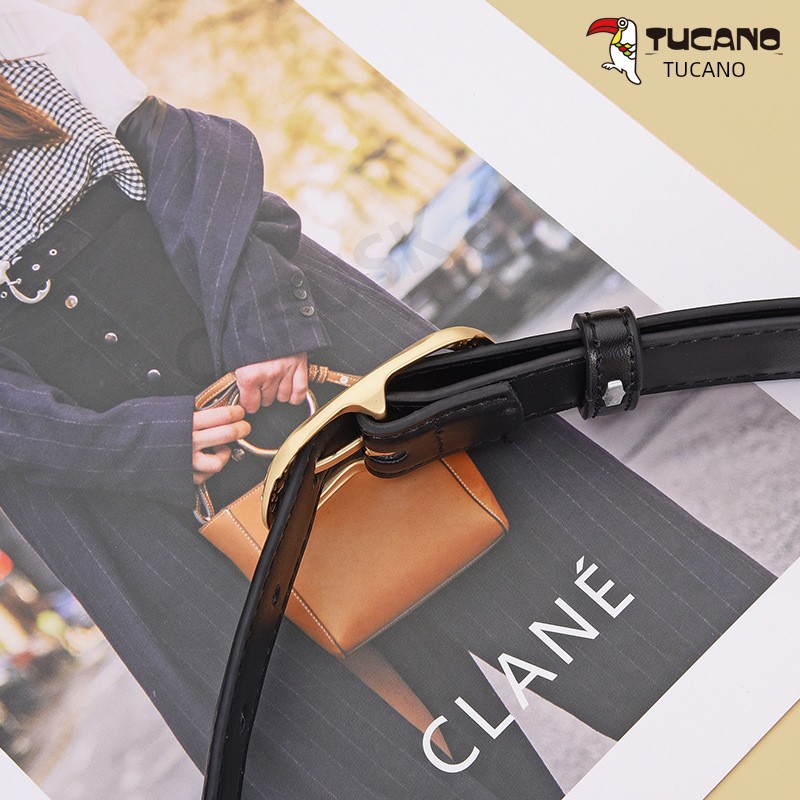 啄木鸟女士高端真皮腰带2025新款皮带休闲针扣牛仔裤裤带装饰女牛高清大图