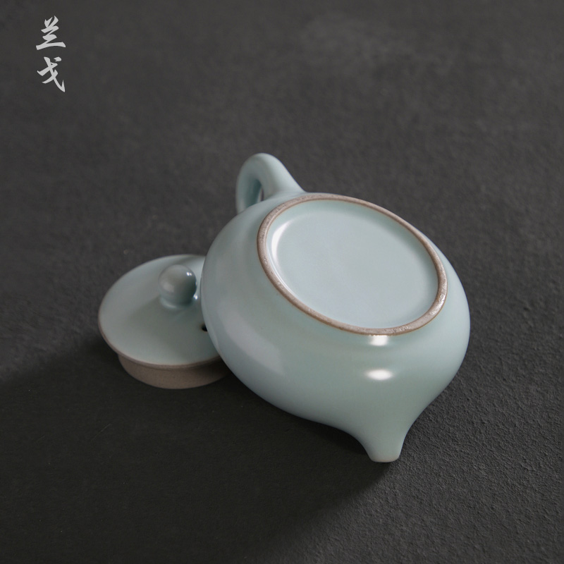 美帮汇天青汝窑茶壶陶瓷茶具套装家用汝瓷可养开片西施壶茶道配件小单壶高清大图