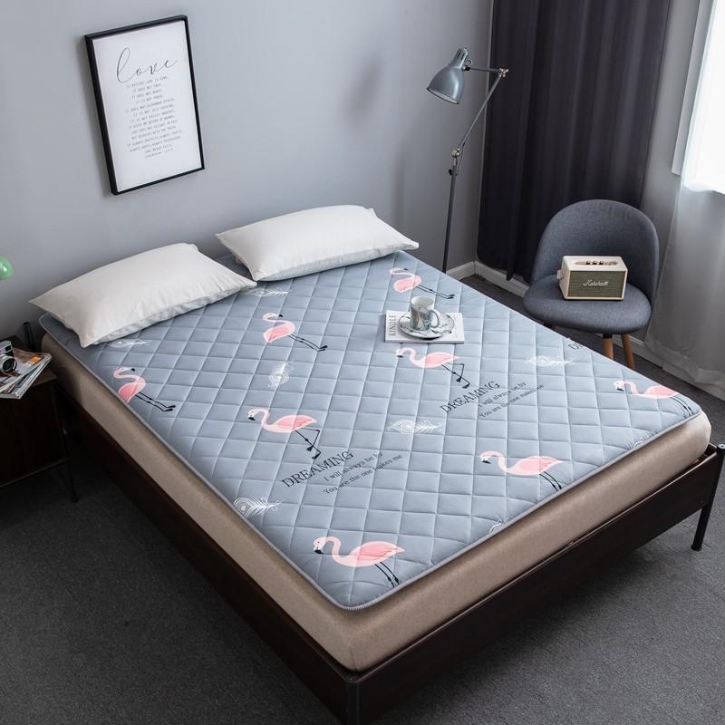 家柏饰(CORATED)四季印花榻榻米床垫 火烈鸟-灰 90*200cm