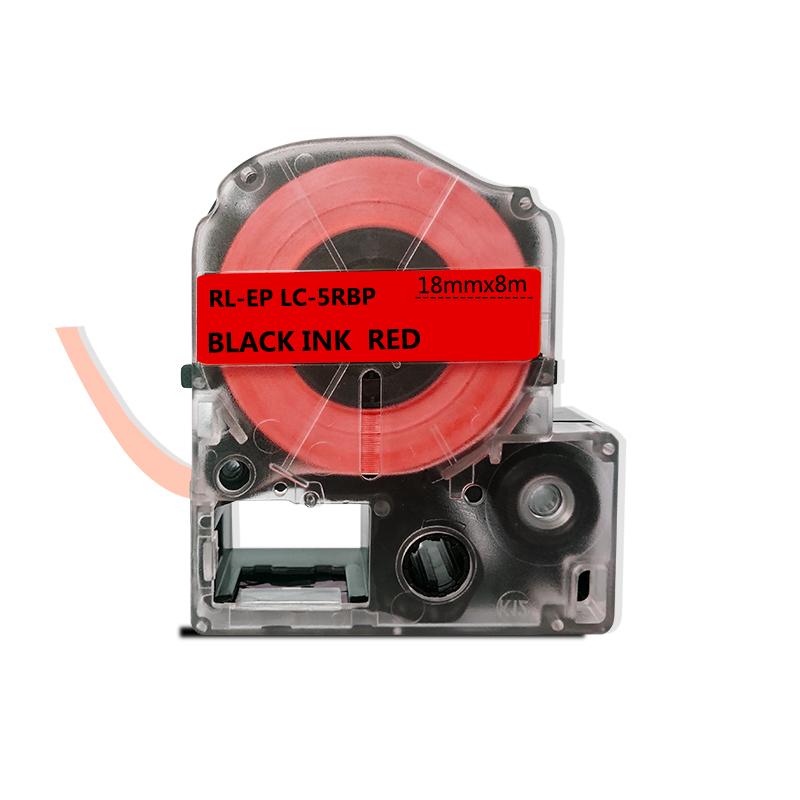 e代经典 18mm红底黑字标签色带 适用爱普生EPSON LW400;LW700;LW600P; LK-5RBP
