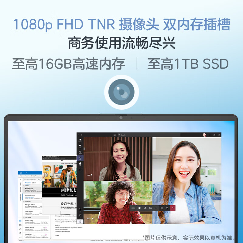 惠普(HP)锐14 AMD锐龙 7Z909PC 14英寸轻薄笔记本电脑(六核R5-7530U 16G 1TB 指纹识别 一年上门 13项军标认证)高清大图