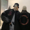 YUANSU棒球服男潮流宽松飞行员冬季加绒加厚夹克潮牌炸街情侣装拼接外套夹克