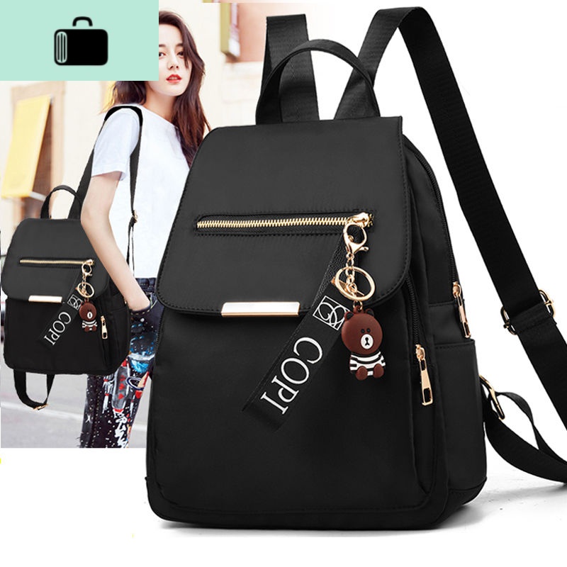 双肩包女2020新款时尚牛津布帆布百搭防盗大容量女士旅行双肩背包NEW LAKE