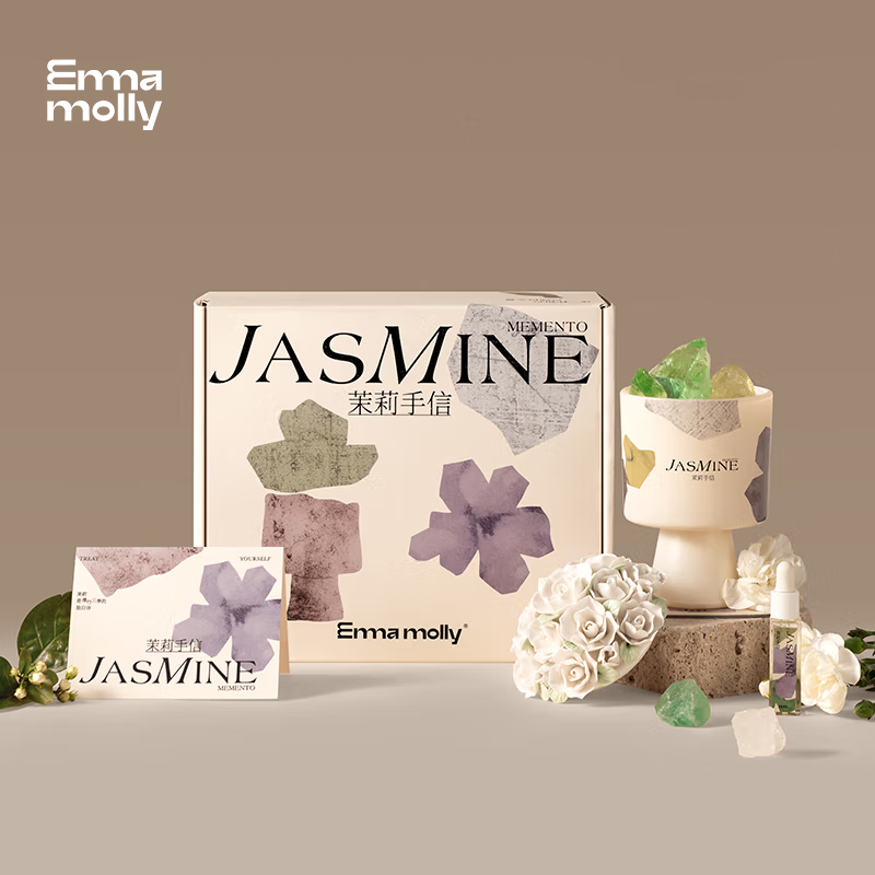 艾玛莫莉(EMMA MOLLY) 香薰蜡烛 茉莉手信-茉莉听风(蜡烛款) / 盒