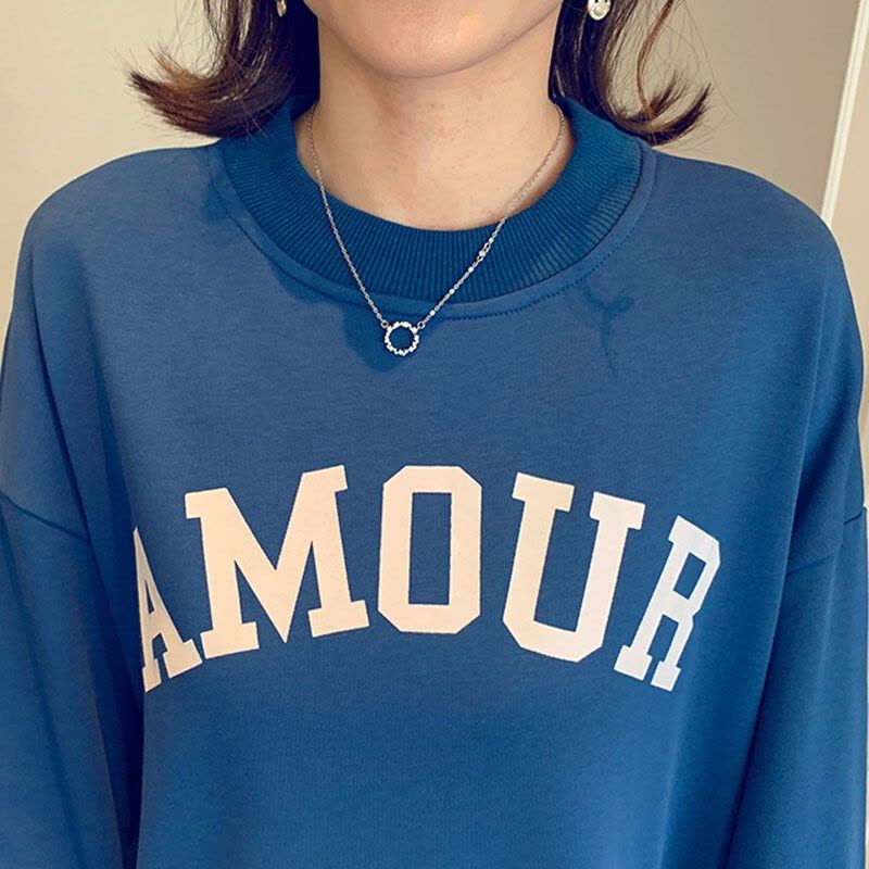 迪鲁奥(DILUAO)孕妇装2021秋冬新款孕妈装潮妈时尚小香风假两件连衣裙纯棉上衣孕妇裙子图片