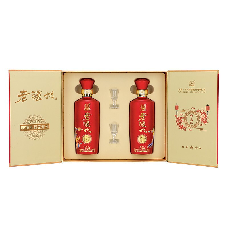 泸州老窖老泸州和之礼(升级版)浓香型白酒52度 500ml*2 配酒杯