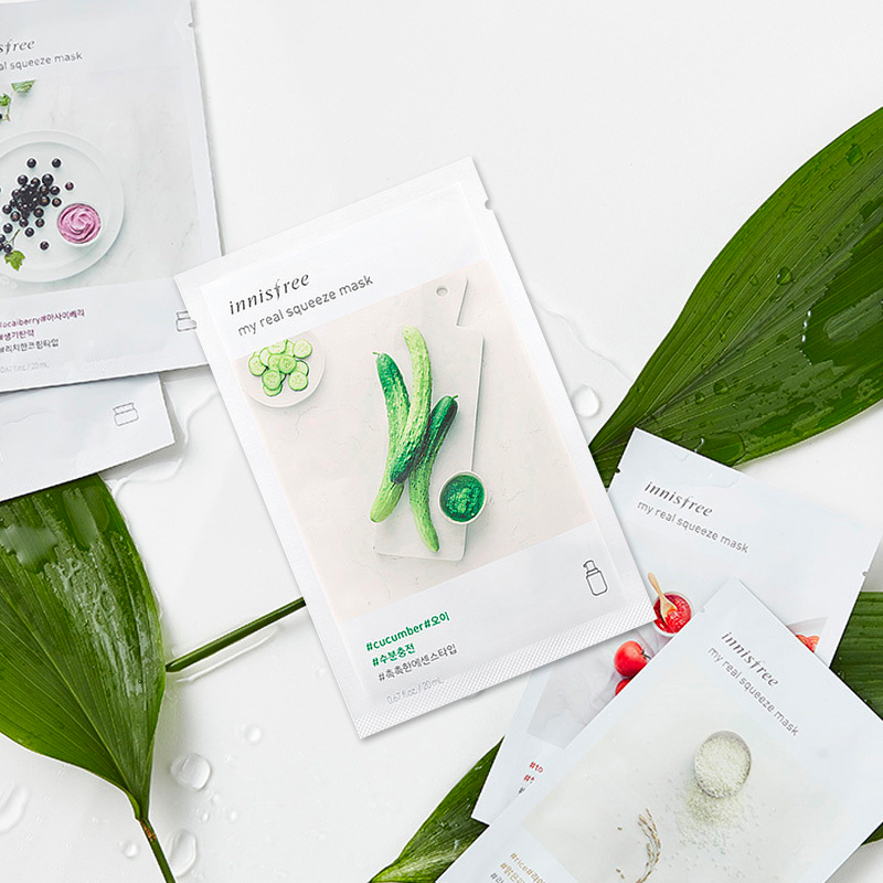 【改善暗沉 滋养呵护】Innisfree 悦诗风吟 真萃鲜润 保湿补水 黄瓜面膜 20ml/片 提亮肤色