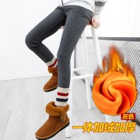 女童秋装2018新款儿童打底裤加绒加厚大童保暖裤外穿女孩裤子秋冬_1 160cm(160码建议身高150-160) 深灰(一体加绒加厚)