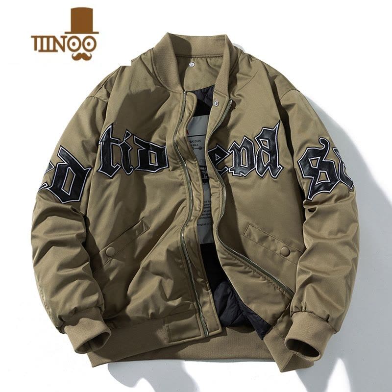 YANXU外套男潮牌高街美式复古飞行员夹克男女情侣春装棒球服棉衣图片