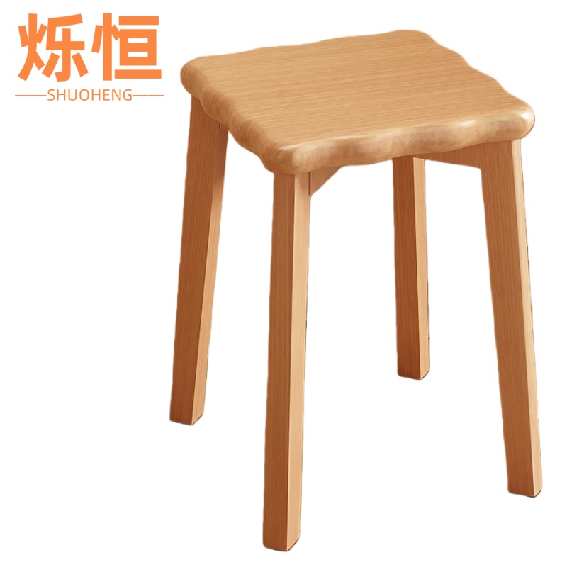 烁恒实木凳胡桃色高清大图