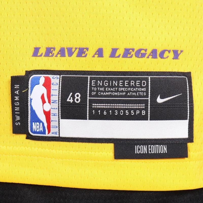 Nike洛杉矶湖人队NBA运动透气速干球迷版球衣男款黄高清大图