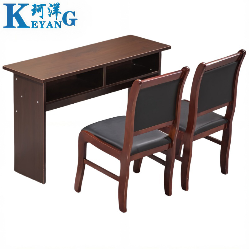 珂洋 培训长条桌 140*40*75cm(一桌二椅) 套高清大图