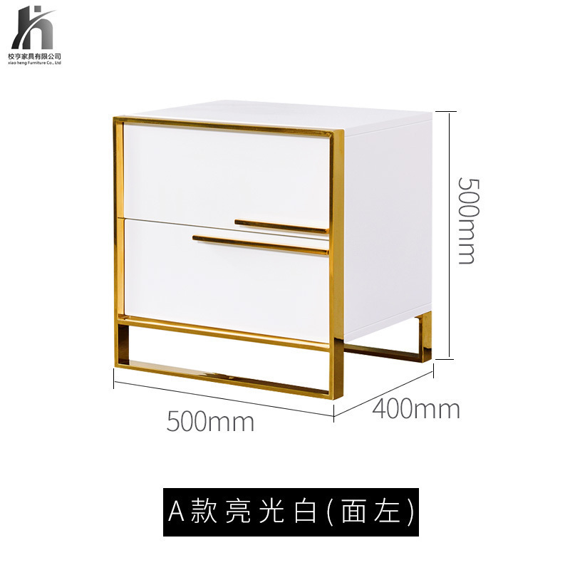 美帮汇北欧床头柜简约现代储物柜轻奢卧室收纳柜烤漆床边小型柜子高清大图