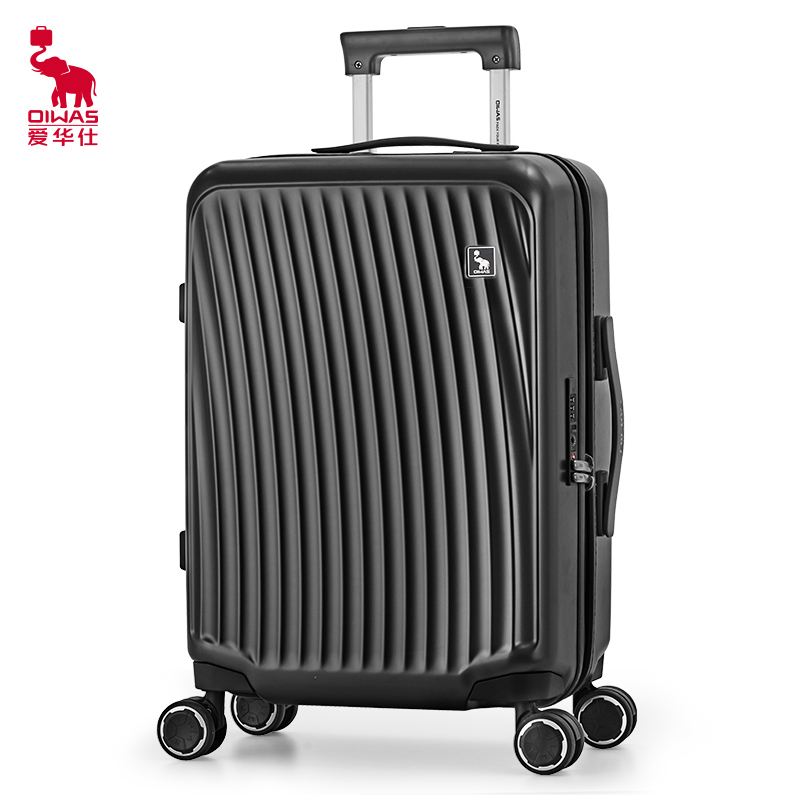 爱华仕(OIWAS)拉杆箱PC材质减震飞机轮 坚固加厚拉杆 干湿分离收纳旅行箱OCX6620G-20黑色出差密码箱行李箱高清大图