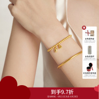 周大福传承经典传承合合莲心莲蓬黄金足金手链计价(工费:1280元)F221393七夕礼物