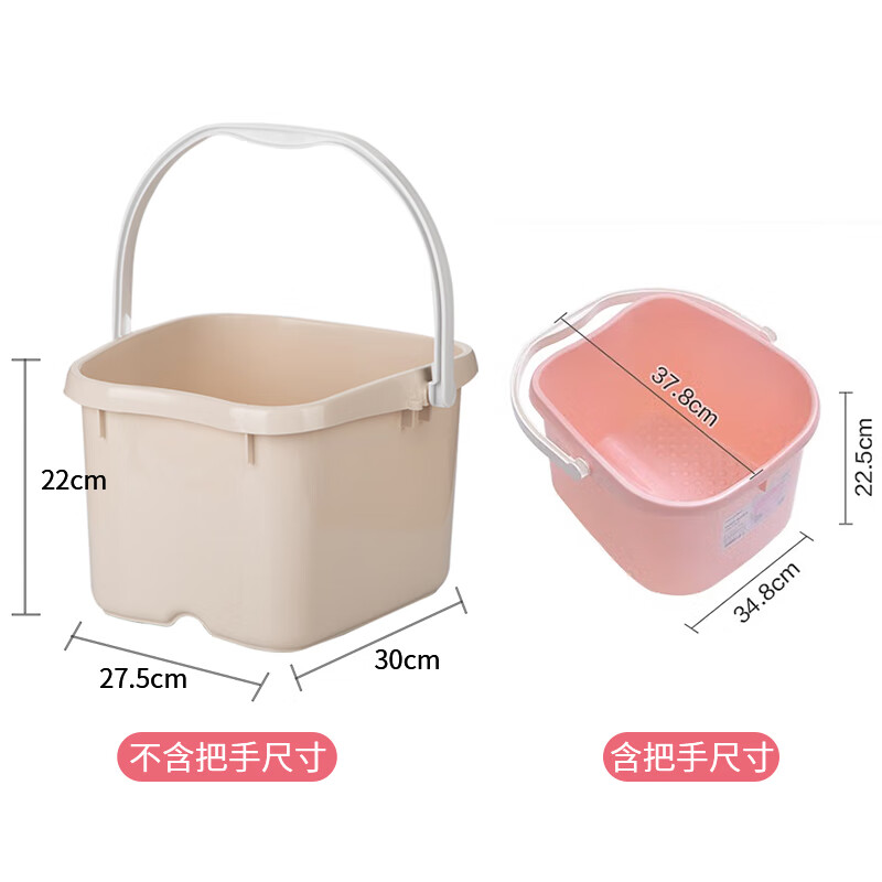 茶花 泡脚桶洗脚盆 泡脚盆塑料盆 足浴盆足浴桶 塑料桶 浅咖 1只装0351咖高清大图