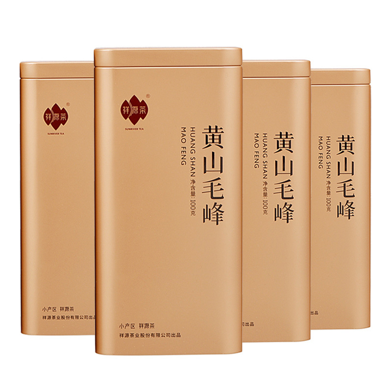 祥源茶 祥源绿茶 茶叶 安徽黄山 毛峰 2018新茶 一级品质 礼盒装 四大罐400g