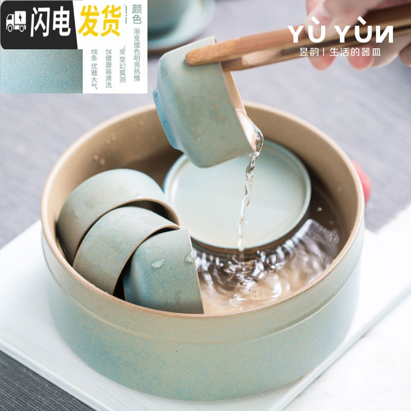 三维工匠 功夫茶具套装 家用现代简约陶瓷茶壶茶杯整套日式茶道礼盒装 黑陶•墨淞套装 10件