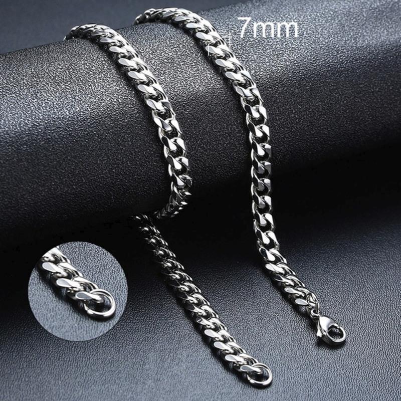 7mmsilvernewbasicpunkstainlesssteelnecklaceformenwo