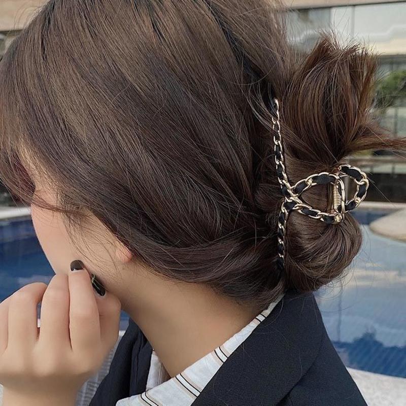 金属镂空抓夹韩国优雅气质后脑勺头发夹子洗澡盘发发卡鲨鱼夹发抓麻花