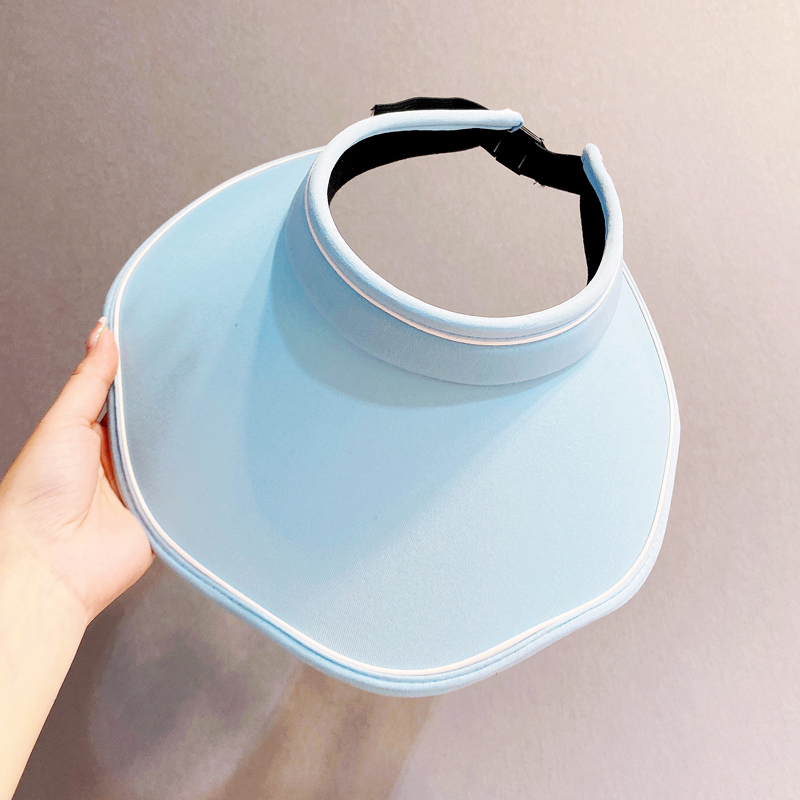 富名洋空顶遮阳帽女夏季骑车帽子uv大帽檐防晒太阳遮脸发箍贝壳