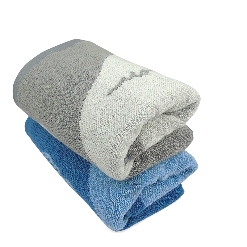 莺歌精梳极限32股秋韵毛巾75*35(灰,蓝二色120g*2两条装)盒高清大图