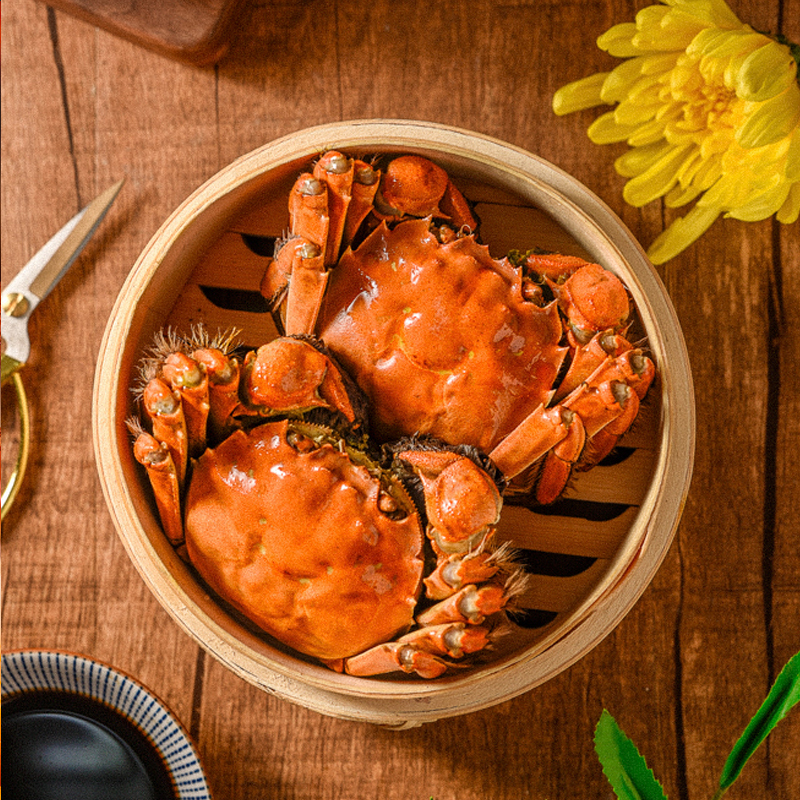 [礼券]今锦上弘悦系列 大闸蟹礼券5088型 公蟹6.0两 母蟹4.0两 共8只 阳澄湖行业协会推荐高清大图