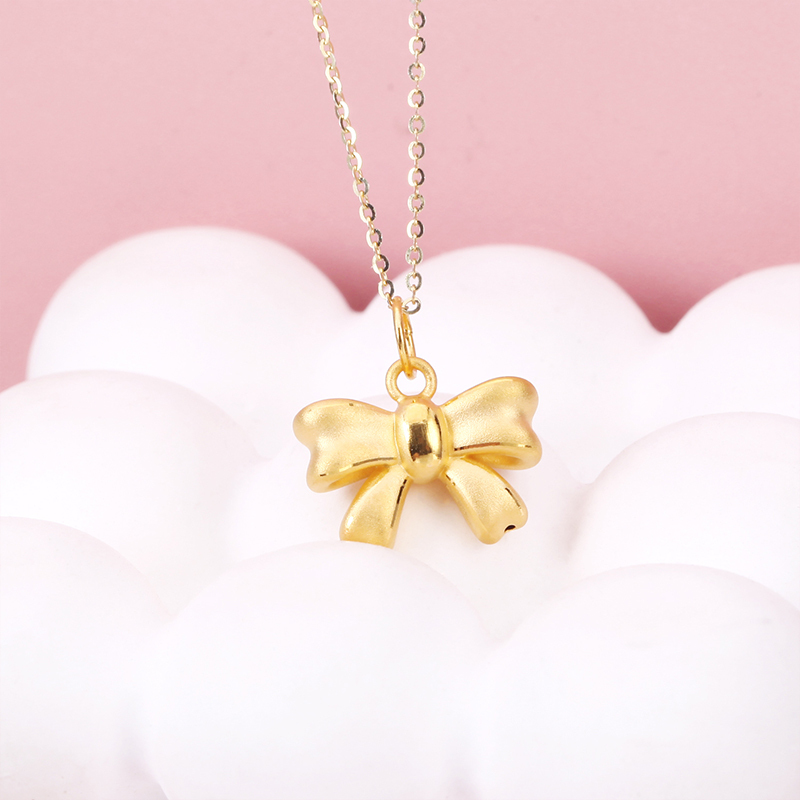 新金黄金吊坠/项链蝴蝶结报价_参数_图片_视频_怎么样_问答-苏宁易购