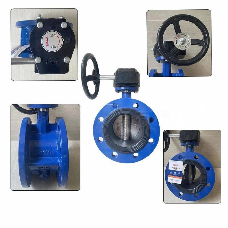 俊伟达蝶阀涡轮法兰蝶阀 手动蝶阀球墨铸铁软密封蝶阀 DN80图片