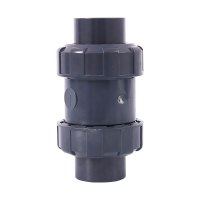 三佑 PVC管 UPVC给排水管配件 球形双活接止回阀DN50 【管道防反水止逆阀/国标化工级】深灰色一只