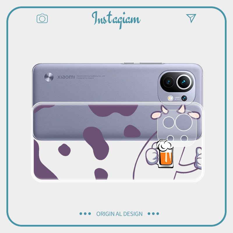 游猎者小米11手机壳牛啤透明保护套软全包防摔个性创意搞怪牛年磨砂