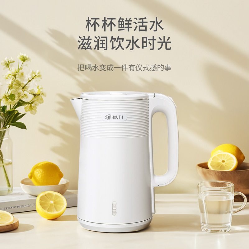 艾青春(AIYOUth) 304不锈钢电热水壶烧水壶2L白色 AI-DSH806!