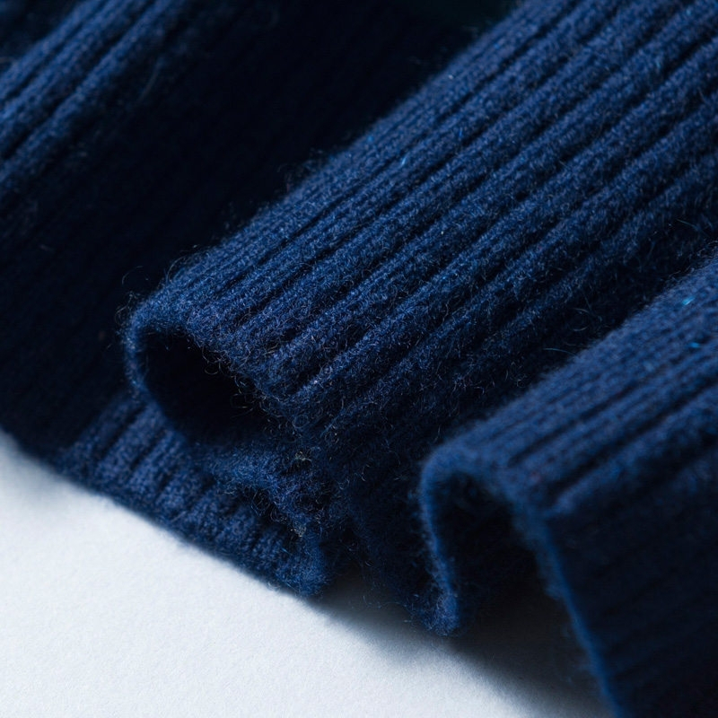 秋冬新款男士圆领彩条拼接山羊绒衫套头毛衣保暖针织衫加厚打